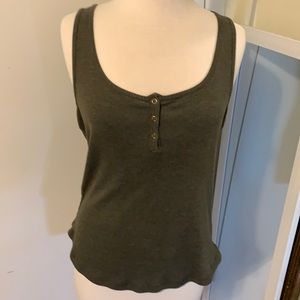 T.La Dark green ribbed tank